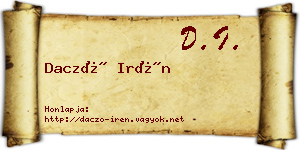 Daczó Irén névjegykártya